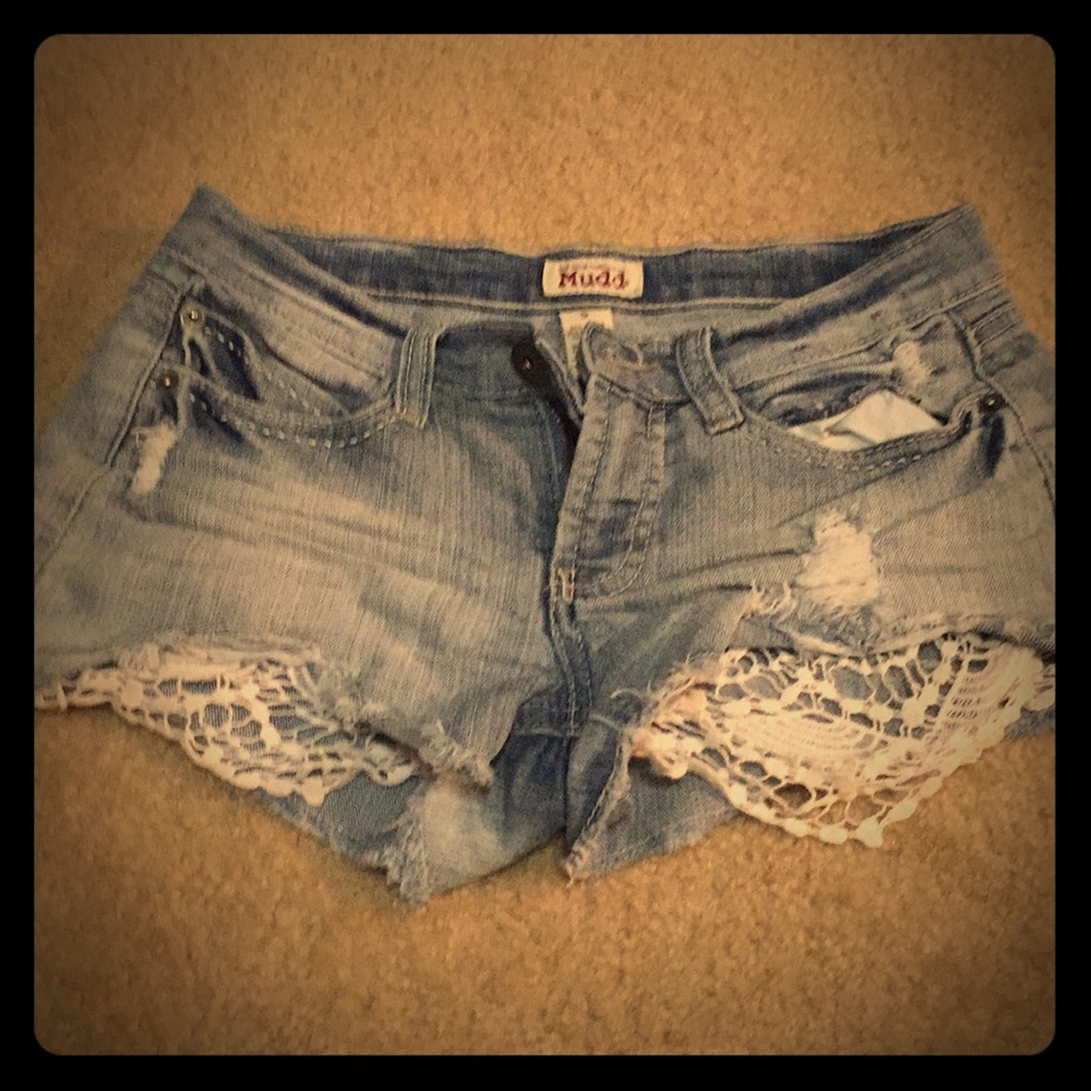 Mudd lace jean shorts